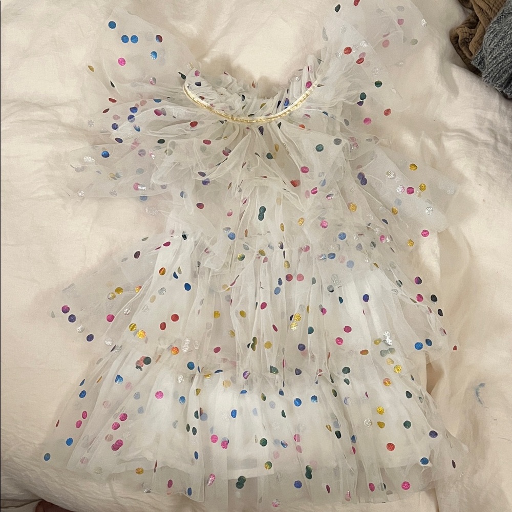 Lola and the Boys Colorful Polka Dot Tulle Dress